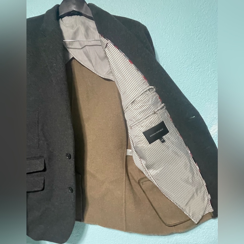 Banana Republic 2-Button Wool Gray Blazer Sport Jacket Size 46 R Mens - Picture 4 of 9